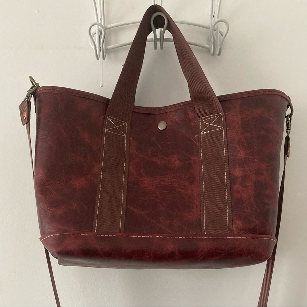 Burgundy Vaqueta Leather Tote Bag – Extra Thick & Structured